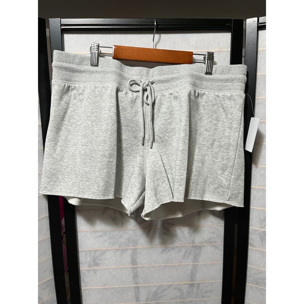 NWT Abound Tie-Waist Fleece Lounge Shorts XXL Heather Grey | Plus Size Cozy - Picture 2 of 7
